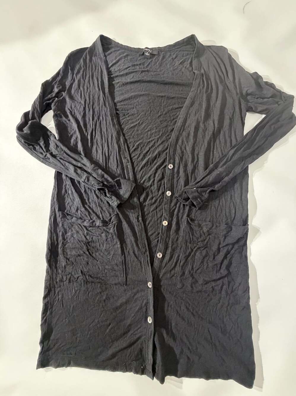 Very J Womens S Black Button Cardigan Lightweight Y2K Boho Cozy Minimal